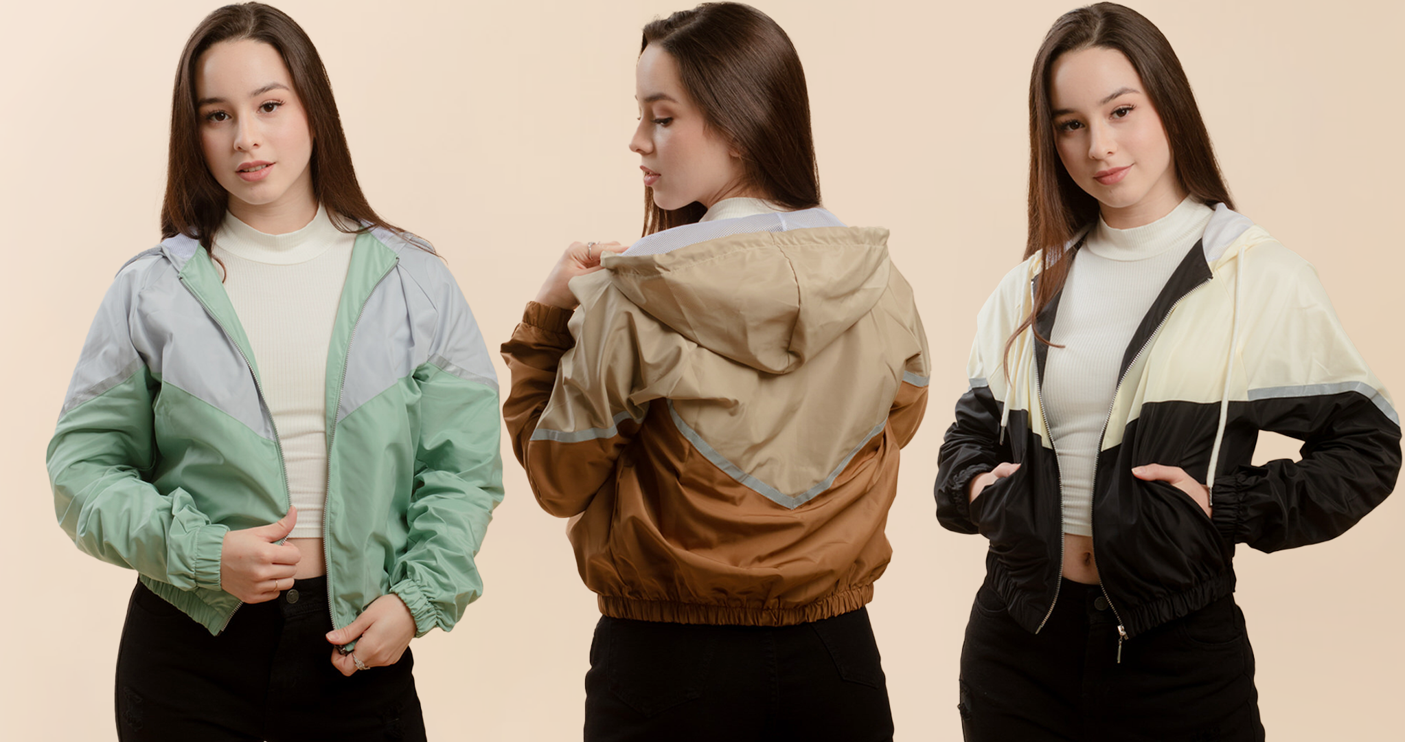 Casacas cortaviento para mujer, casaca cortaviendo dama, casaca con cierre